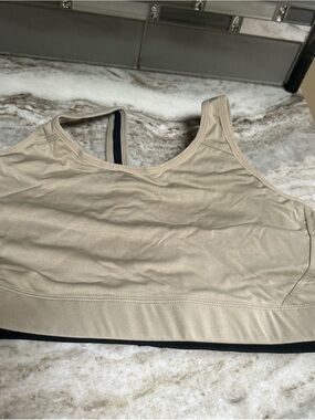 NWT Patagonia Body Women's Crossover Sports Nude Tan Textured Bra Top Sz XL boho